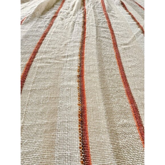 Vintage 70s pleated curtain, tan, orange, brown vertical stripes, price for one - Picture 5 of 10